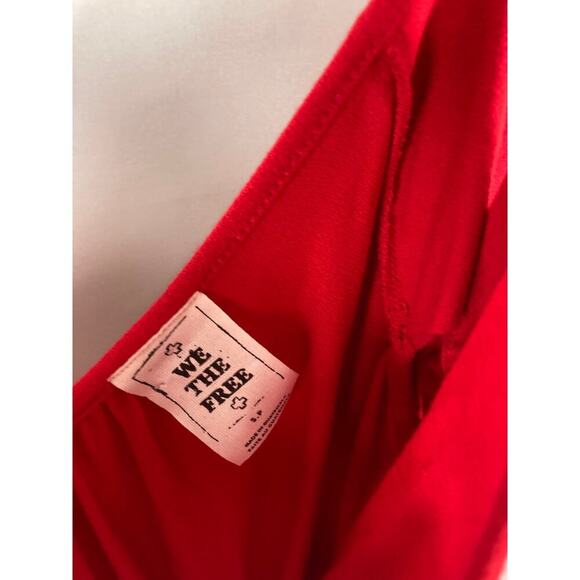 Free People Believe Me Cold Shoulder Red Top Size Small - Picture 4 of 6